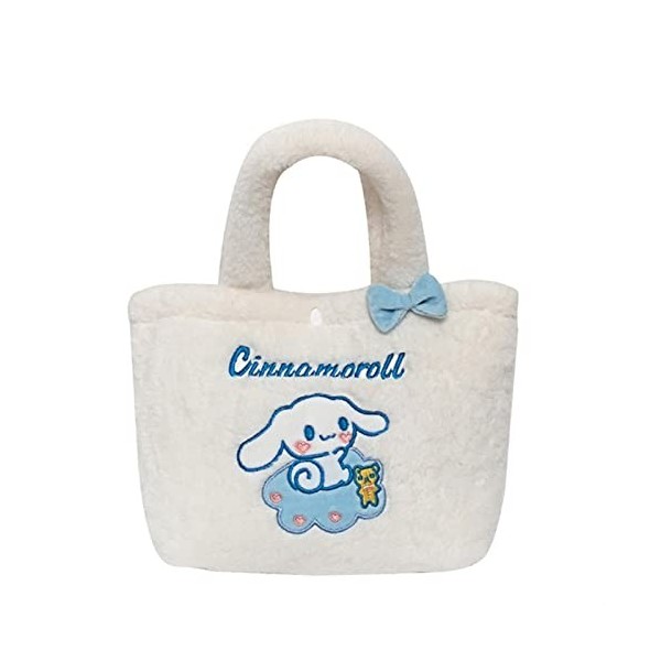 IMPLUG Sac fourre-tout en peluche for filles mignonnes, sac à lunch My Melody Cinnamoroll Pochacco Kuromi, sac à lunch Color