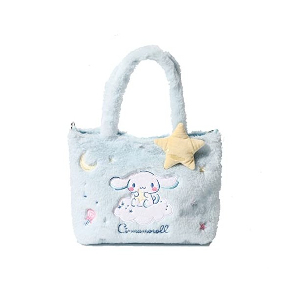 IMPLUG Sac fourre-tout en peluche for filles mignonnes, sac à lunch My Melody Cinnamoroll Pochacco Kuromi, sac à lunch Color