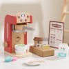Giant Bean Machine a Cafe Enfant, 15 Pièces Cuisine Enfant en Bois Kit, Accessoires de Cuisine de Jeu, Set de Jeux de Simulat