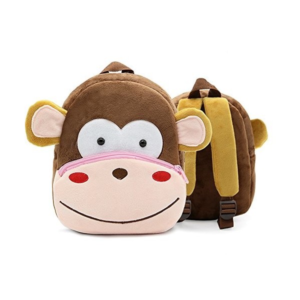 DafenQ Sac Bébé Maternelle Animaux Sac à Dos Enfant Cartable à Collation Jouets Sac à Dos en Peluche Mignon Léger Ecole Garde