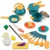 Accessoire Cuisine Enfant Jouet, Accessoire Dinette Enfant, Ustensiles de Cuisine Jouets, Accessoires de Cuisine Jouet avec C