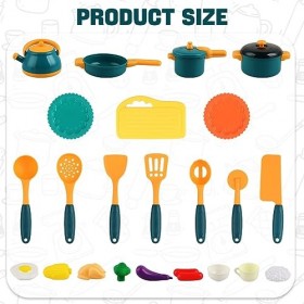 Accessoire Cuisine Enfant Jouet, Accessoire Dinette Enfant, Ustensiles de Cuisine Jouets, Accessoires de Cuisine Jouet avec C