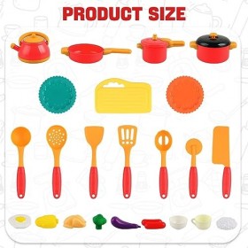 Accessoire Cuisine Enfant Jouet, Accessoire Dinette Enfant, Ustensiles de Cuisine Jouets, Accessoires de Cuisine Jouet avec C