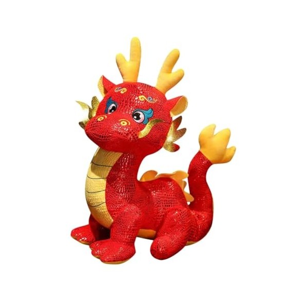 ERINGOGO Poupée Mascotte De Lannée du Dragon Cadeau De Nouvel an Jouet Dragon Nouvel an Peluche du Zodiaque Peluche Dragon D