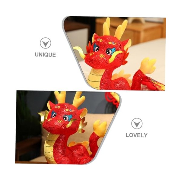 ERINGOGO Poupée Mascotte De Lannée du Dragon Cadeau De Nouvel an Jouet Dragon Nouvel an Peluche du Zodiaque Peluche Dragon D