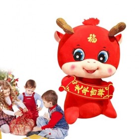 Teksome Mascottes de dragon en peluche | Mascotte du zodiaque chinois du Nouvel An – Peluche remplie de coton PP pour salon, 