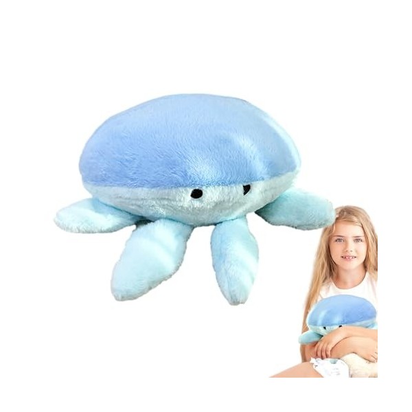 ZORQ Peluche méduse farcie | Jouet en Peluche de méduse d’Animal Marin - Oreiller Animal Mignon, câlin, Adorable, Doux, Jouet