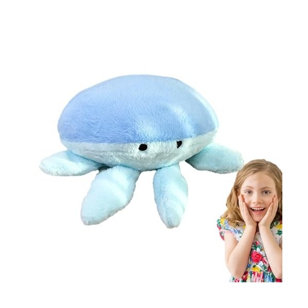 HERSIL Méduses en Peluche - Jouet en Peluche de méduse d’Animal Marin,Oreiller méduse Mignon, Jouet décoratif, Doux et Adorab