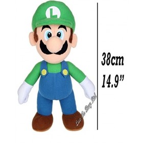 Super Mario-Kong-Luigi-Toad-Yoshi, Peluche, Peluches, 5 Personnages Disponibles! Luigi :38cm 