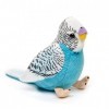 Uni-Toys - Perruche ondulée Bleue avec Voix gazouillante - 12 cm Hauteur - Oiseau – Peluche, Doudou