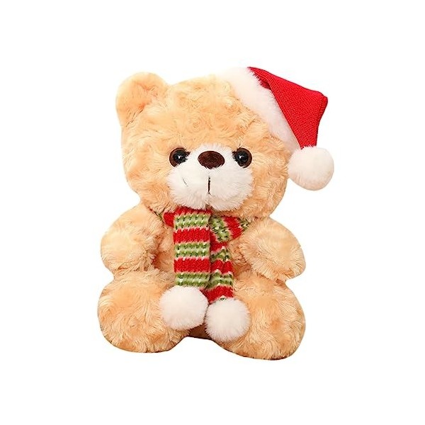 Toyvian Ours De Noël Cadeau De Fête De Noël Poupée en Peluche Saint Valentin Décor De Poupée Ours Animal en Peluche De Noël O