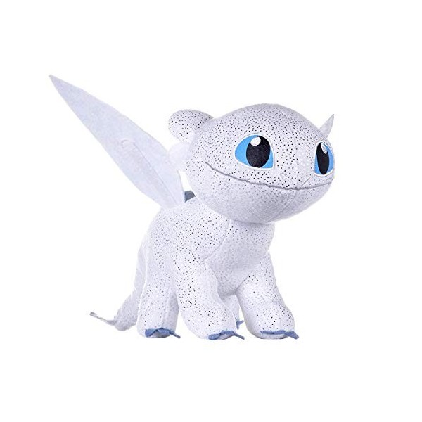 HTTYD Dragons, How to Tran Your Dragon 2 Peluche Furie Blanche  Light Fury Couleur Blanc avec Brillant Qualité Super Soft 11