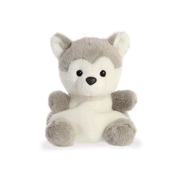 Aurora, 33474, Palm Pals, Chien Esquimau Busky, 13 cm, Peluche, Gris et Blanc