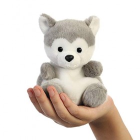 Aurora, 33474, Palm Pals, Chien Esquimau Busky, 13&nbsp;cm, Peluche, Gris et Blanc