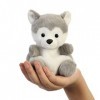 Aurora, 33474, Palm Pals, Chien Esquimau Busky, 13 cm, Peluche, Gris et Blanc