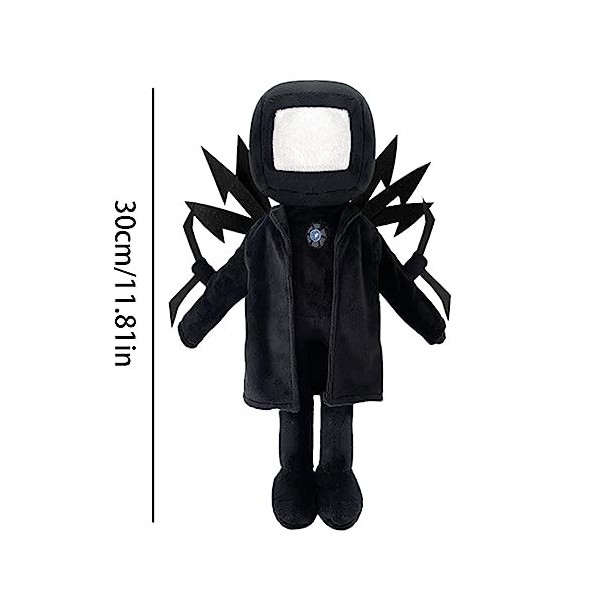 Skib-idi Toilette en Peluche – Peluche Douce en Peluche Anime, Titan TV Man en Peluche, Poupées en Peluche Noires Dessin Anim