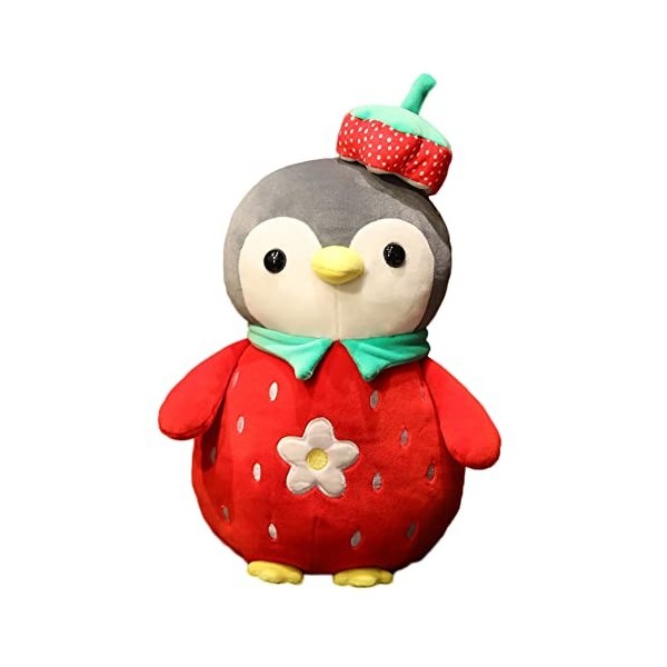 URFEDA Noël Pingouin en Peluche, 35cm Poupée de Noël, Costume de Noël Rouge Pingouin en Peluche, Coussin en Peluche, Décorati