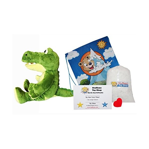 Stuffems Toy Shop Faites Votre Propre Animal en Peluche Al E Gator 16" - Non Sew - Kit avec Sac à Dos Mignon!