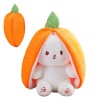 Joberio Peluche Lapin Fraise | Poupée en Peluche Lapin Pâques en Peluche - Oreiller en Peluche Doux Lapin réversible en Forme