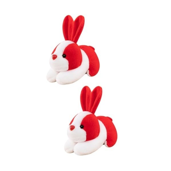 Toyvian Année du Lapin Poupée Mini Lapin en Peluche Décor De Table Panier Cadeau Lapin en Peluche Jouet Lapin en Peluche Lapi