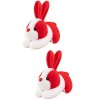 Toyvian Année du Lapin Poupée Mini Lapin en Peluche Décor De Table Panier Cadeau Lapin en Peluche Jouet Lapin en Peluche Lapi