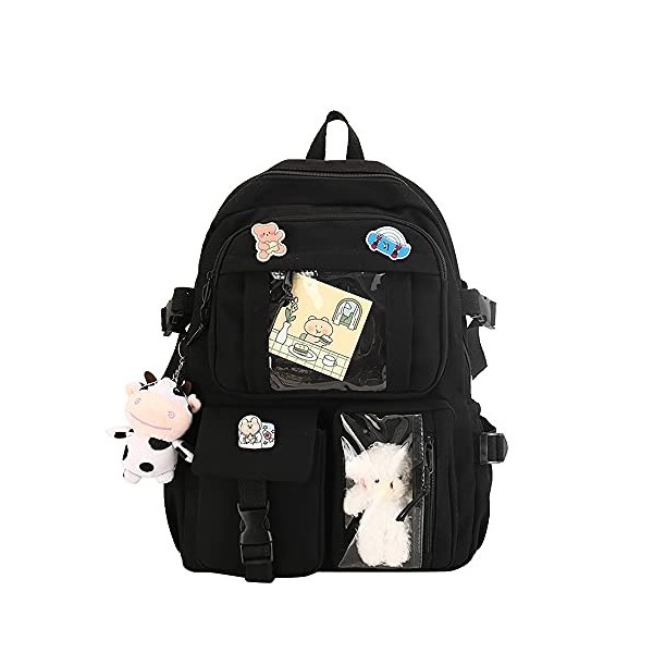 ConBeauty Sac à Dos Kawai avec épingle et Accessoires en Peluche Kawaii, Sac à Dos Kawaii, Sac à Dos Durable, Sac à Dos esthé