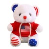 ANFUTON Décoration du 4 juillet Ours en peluche patriotique 25,4 cm Drapeau national américain imprimé Ours en peluche capuc