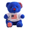 ANFUTON Décoration du 4 juillet Ours en peluche patriotique 25,4 cm Drapeau national américain imprimé Ours en peluche capuc