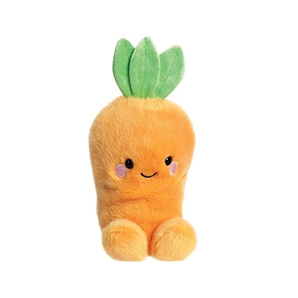 Aurora World- Aurora, 82054, Palm Pals Cheerful Carotte, 13cm, Peluche éco-Friendly, Orange