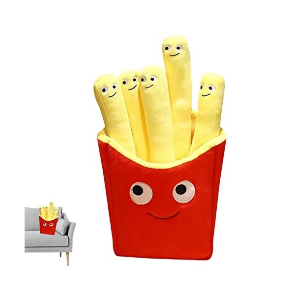 BHKC Oreiller en Peluche Frites, Joli Frites en Peluche en Peluche, Coussin canapé Doux créatif Dessin animé, Mondélicieux d