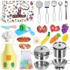 Accessoire Cuisine Enfant, 27 Pièces Chef Jeu de rôle avec, Fruits et Légumes à Découper Ustensile, Cuisson pour Enfants Acce