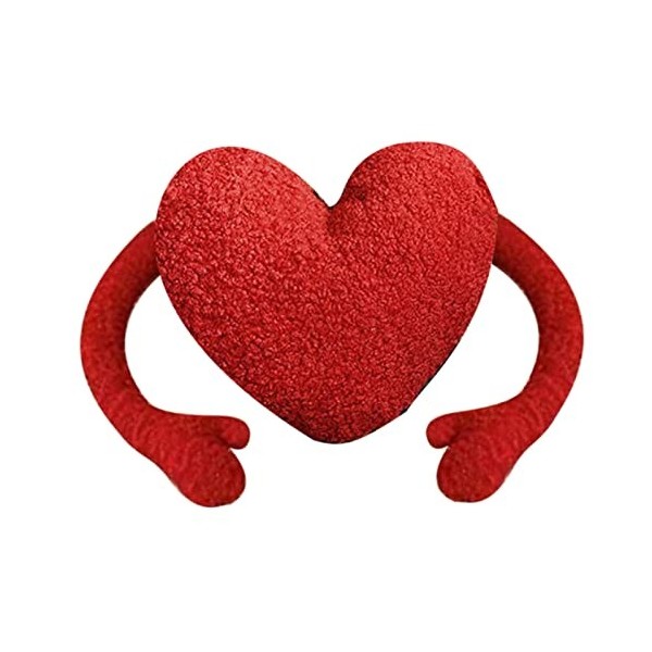 Coussins en Forme de Cœur Rouge, Coussin en Peluche Doux pour Siège, Cadeau pour Enfants, Salon et Canapé, Décoration de Joue