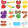 Accessoire Cuisine Enfant, 27 Pièces Chef Jeu de rôle avec, Fruits et Légumes à Découper Ustensile, Cuisson pour Enfants Acce