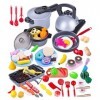 JOFLVA Accessoire Cuisine Enfant, 69 PCS Kit Cuisine Enfant, Ustensile Cuisine Enfant, Jouets De Cuisine, Enfant Légumes Frui