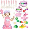 Magic4U Ensemble de cuisine pour enfants avec costume de chef pour tout-petit, 28 pièces, accessoires de cuisine comprenant t