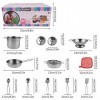 Accessoires Cuisine Enfant Casseroles et Poêles en Acier Inoxydable pour Enfants Ensemble de Cuisine pour Enfant Simulation S