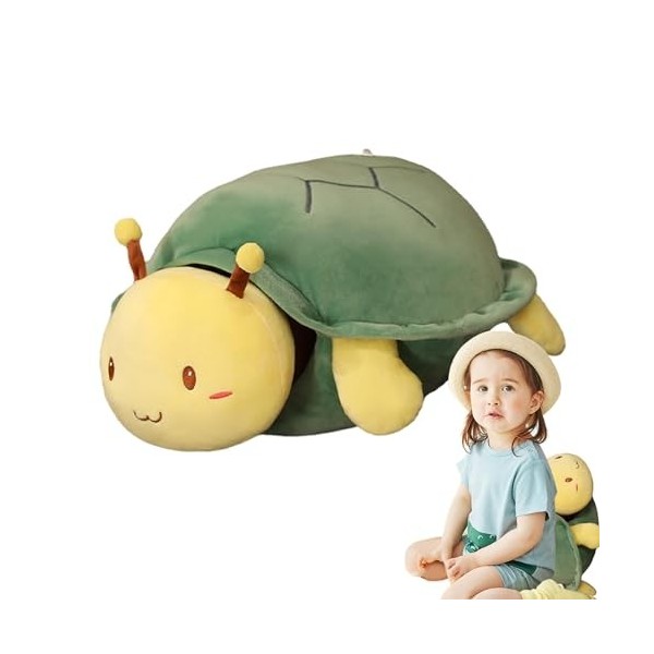 Qumiuu Oreiller en Peluche danimaux, poupées en Peluche danimaux - Peluche drôle d’Animal en Peluche de Tortue d’Abeille,Jo