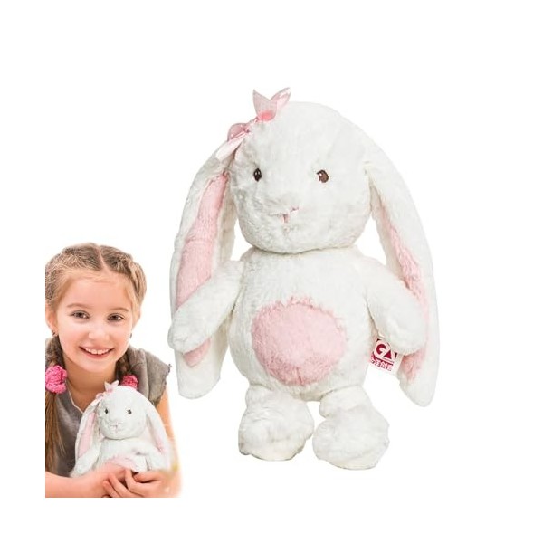 foonf Animal en Peluche de Lapin,Peluche de Lapin en Peluche,Animaux en Peluche Lapin de Pâques - Oreiller en Peluche à Longu