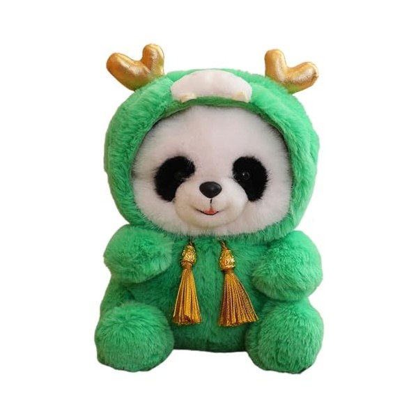 Honganrunli Ours Panda en Peluche | Panda Doll Année du Dragon Mascotte Jouets en Peluche,Poupée Panda Douce et Mignonne tran