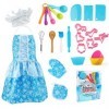 Kits de Cuisine Enfant,Kit Patisserie Enfant,Y Compris Tablier Cuisine Enfant, Toque de Chef, Les Gants, Jeu de rôle de Chef 