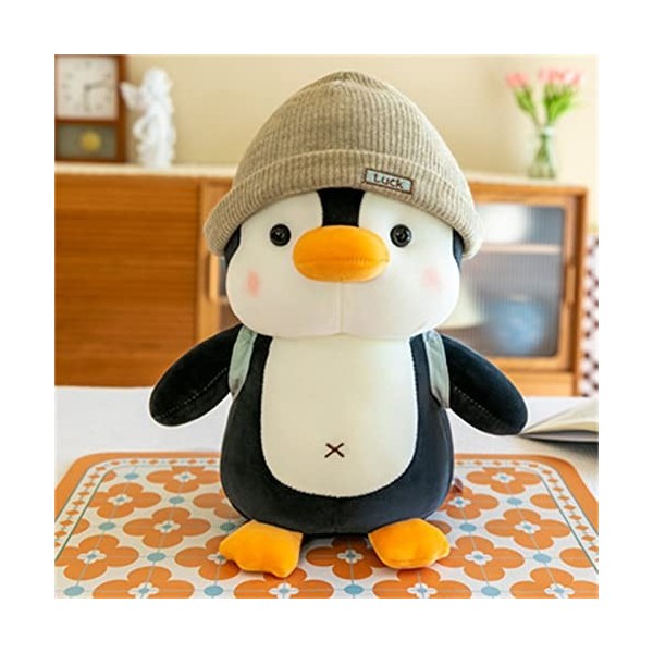 SWECOMZE Peluche pingouin pour filles, garçons et bébés – Peluche moelleuse pour câliner et jouer, cadeau gris, 23 cm 