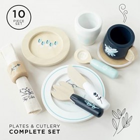 Le Toy Van - TV309 - Set de vaisselle jeu éducatif pour enfant à partir de 2 ans, en bois certifié FSC, jouets écologiques, M