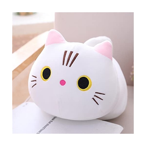 TROYSINC Peluche pour chat - Coussin en peluche - Doux - Jouet pour chat - Blanc - 25 cm
