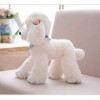 LAARNT 25cm Jouet en Peluche de Chien Mignon pour Enfants，Poupée en Peluche en Caniche Blanc，Oreiller et Doudou en Petit Cani