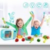 deAO Jouet Micro-Ondes avec lumière réaliste, Son et pièces de Coupe Alimentaires incluses. Idéal pour Les Enfants de 3, 4, 5