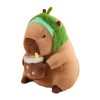 Povanjer Capybara farci,Oreiller en Peluche pour Animaux en Peluche Capybara | Couvre-tête Amovible Capybara Peluches Jouet C