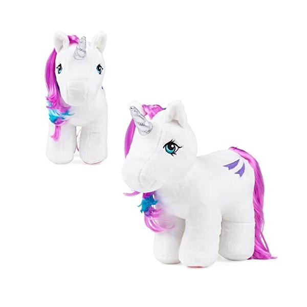 Peluche Glory 40e anniversaire, My Little Pony, Basic Fun, 35333, cadeaux rétro de poneys pour filles et garçons, peluchesde 