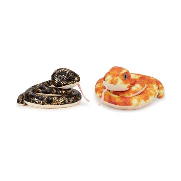 Zappi Co Jouet Serpent en Peluche Doux et Câlin pour Enfants - Faisant Partie de la Collection danimaux de la Savane : Réali