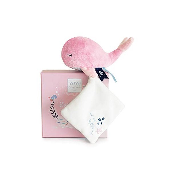 Doudou et Compagnie - Peluche Baleine Avec Doudou - 15 cm - Rose- DC3651