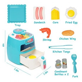 Accessoire Cuisine Enfant Air Frieder Jouets Kit de Ustensile Cuisine avec lumières et Sons Électroménager pour Enfants avec 